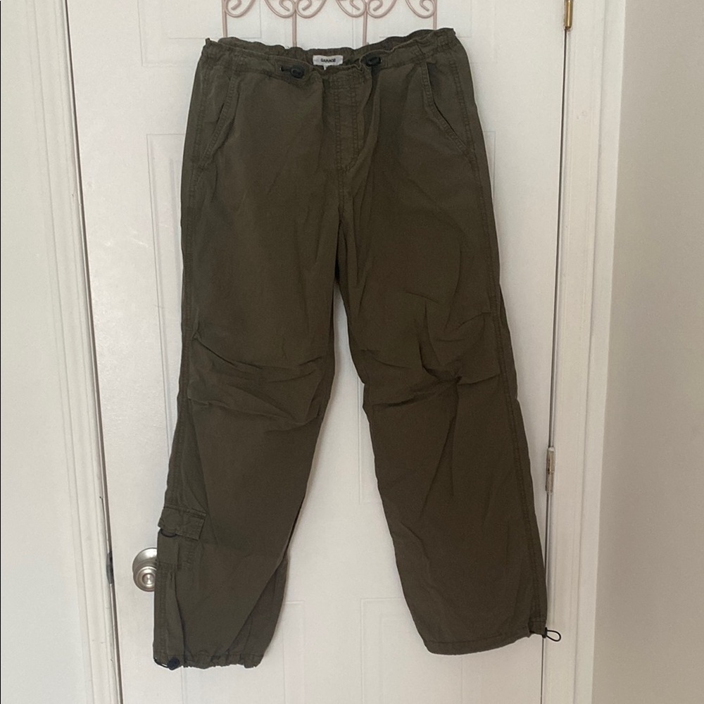 GARAGE dark green parachute pants